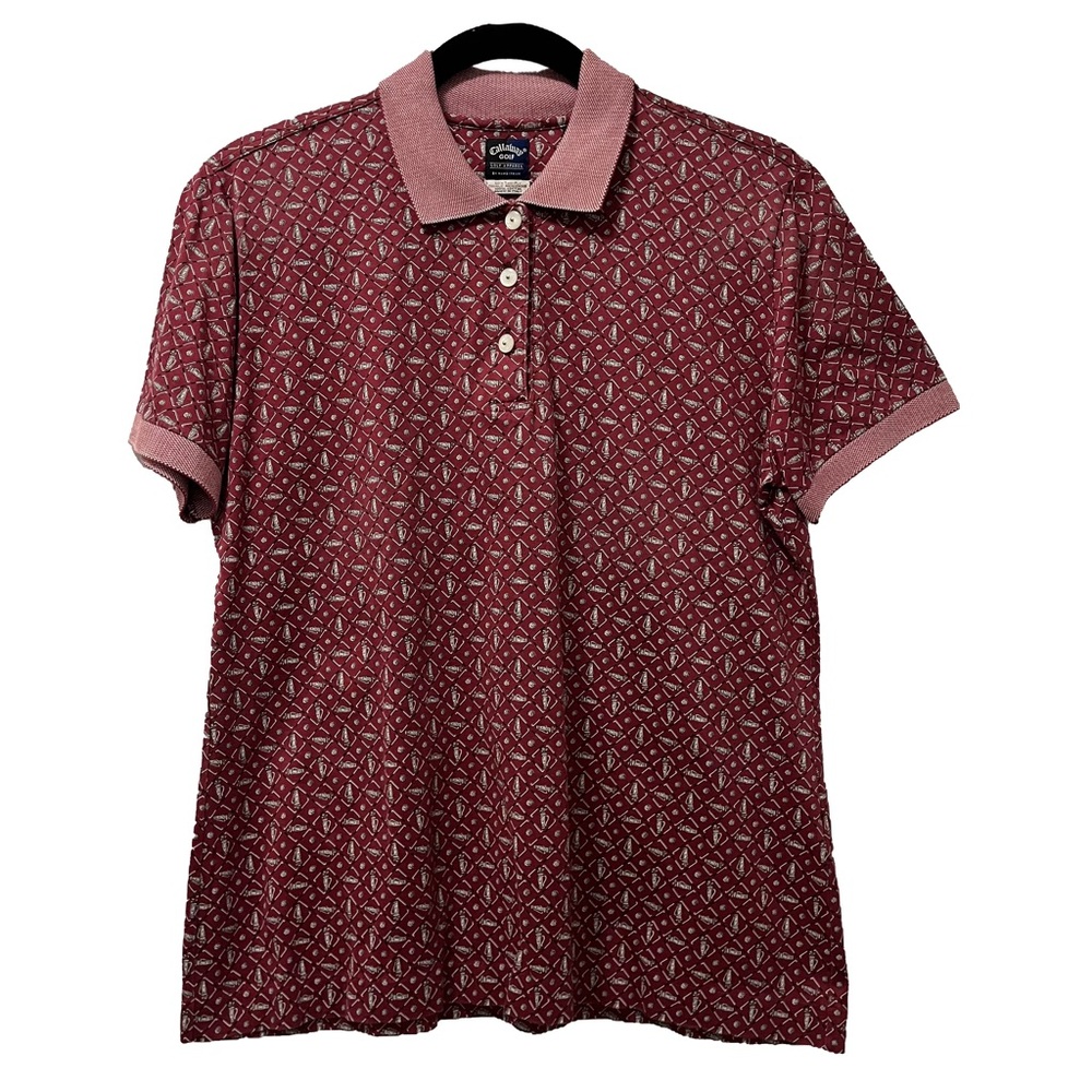 Vintage Callaway Golf red novelty printed golf polo size women’s M